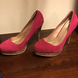 Torrid Fuchsia suede high heels